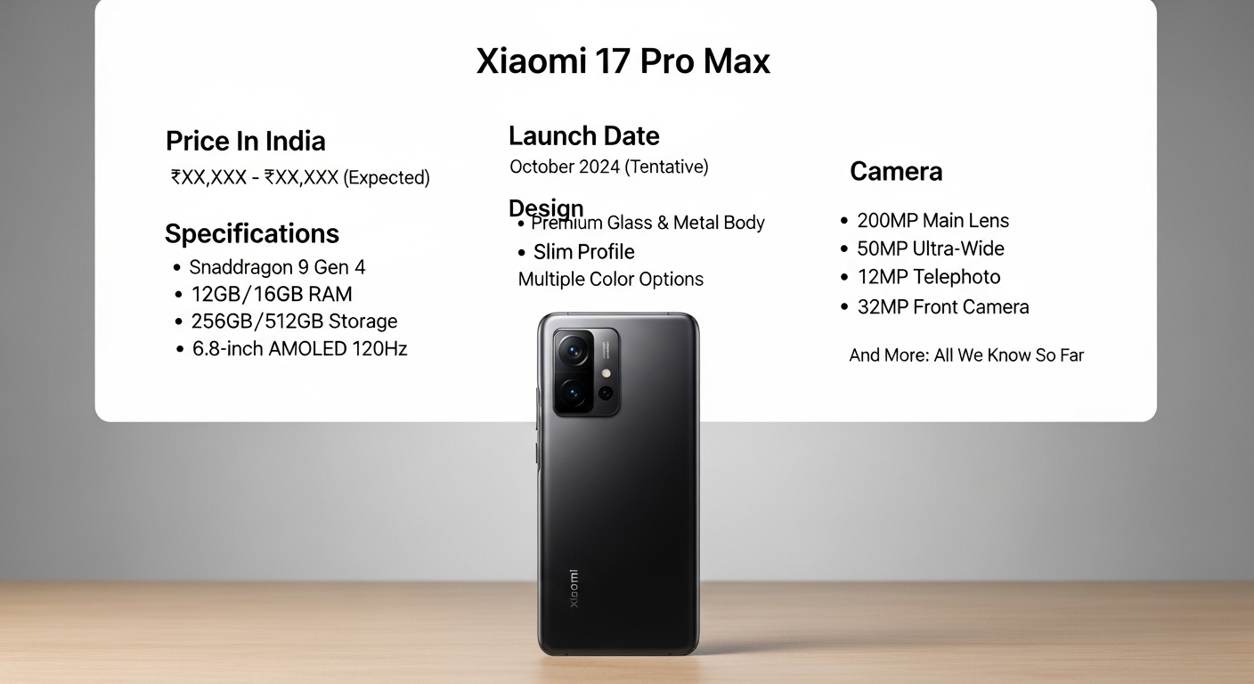Xiaomi 17 Pro Max India launch and key specs