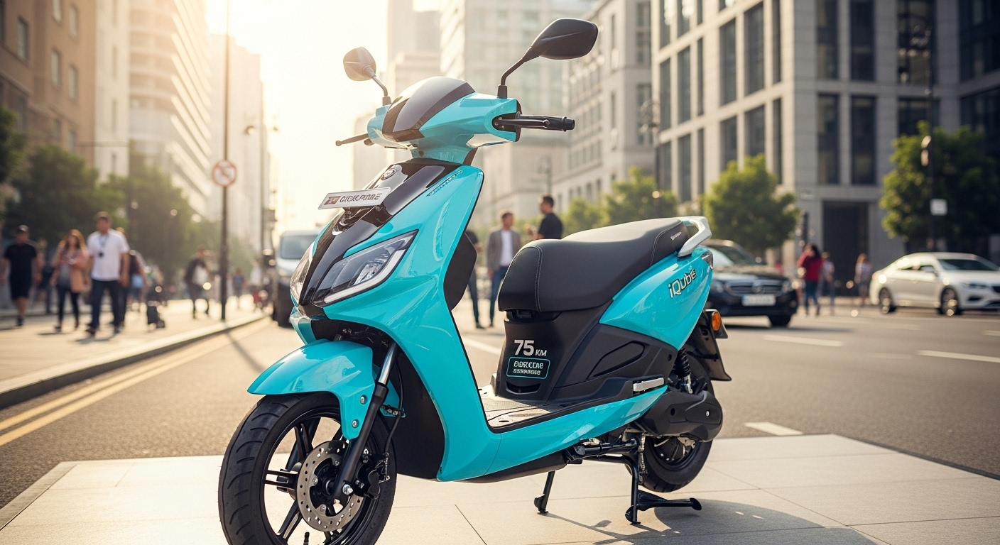 TVS iQube Electric Scooter Launched â 75 KM Range & Stylish Design With Check Price